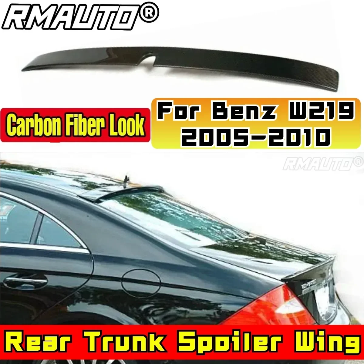 For Mercedes Benz CLS300 CLS350 CLS400 CLS450 CLS63 AMG 2005-2010 Rear Spoiler Wing Body Kit Car Rear Roof Spoiler Exterior Part