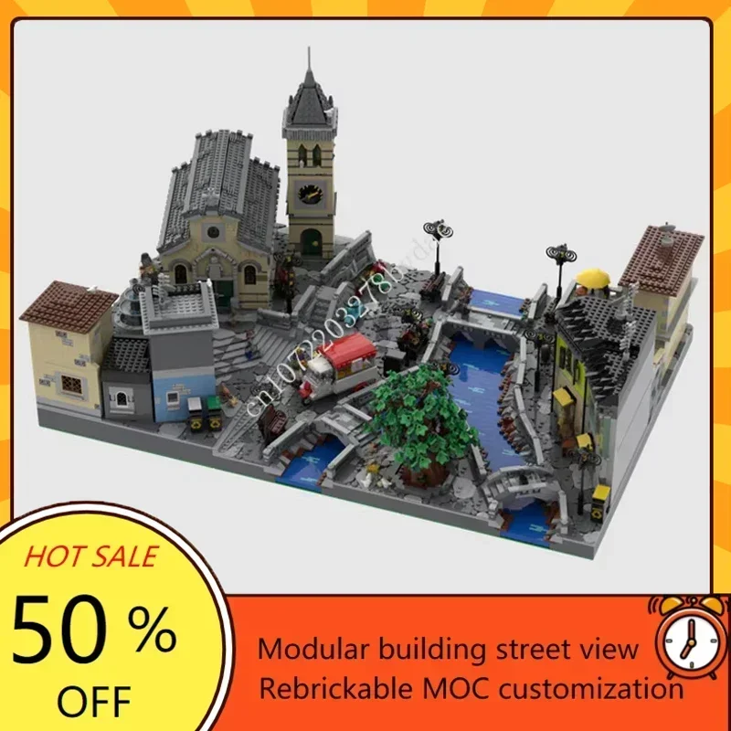 

9179PCS Italian Village Custom MOC Creative street view Architecture DIY Technology Education Assembly Puzzle birthday Toy Gift