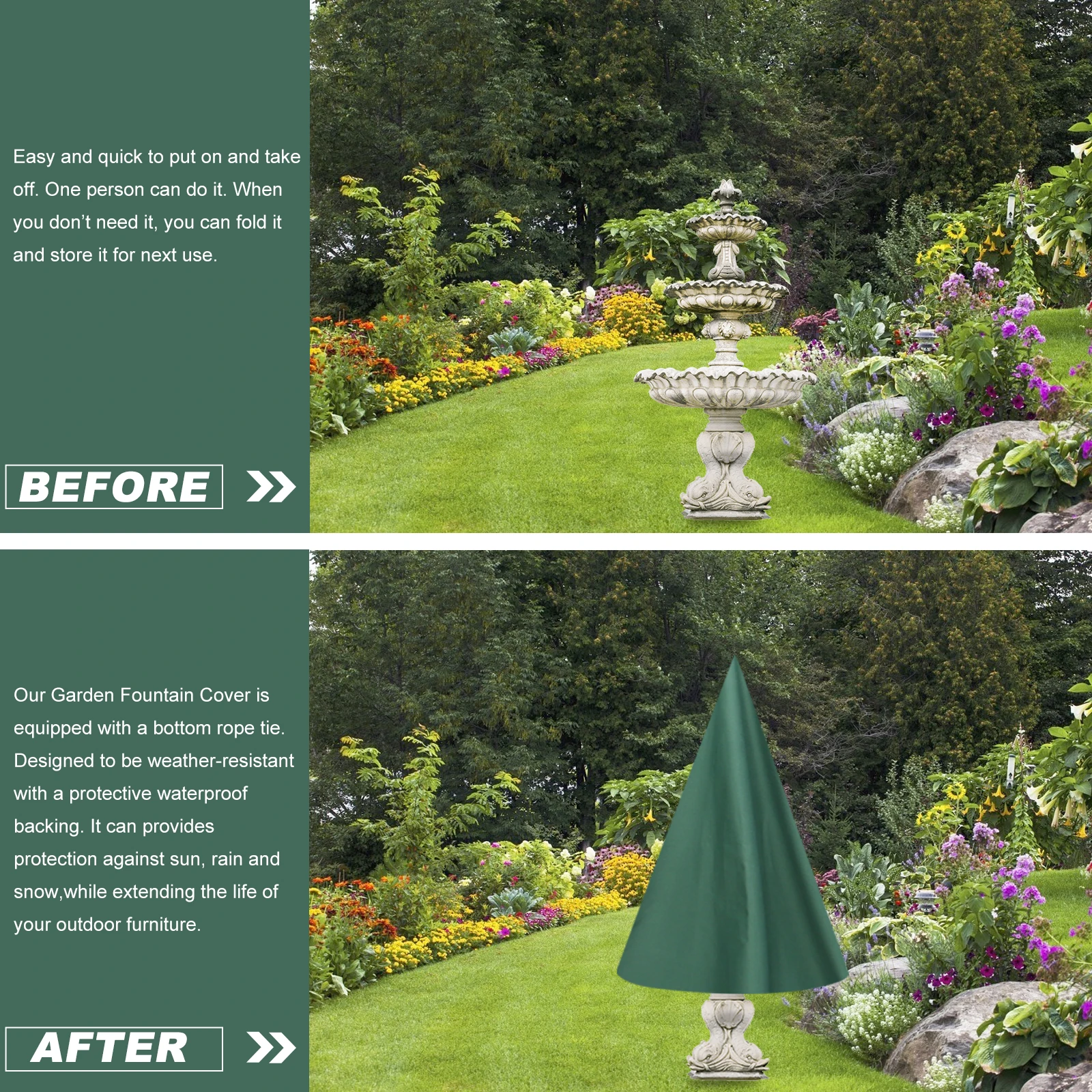 

Anti-freezing Fountain Cover Weather Resistant Courtyard Round Covers Waterproof Outdoor Furniture Thicken Statue Garden