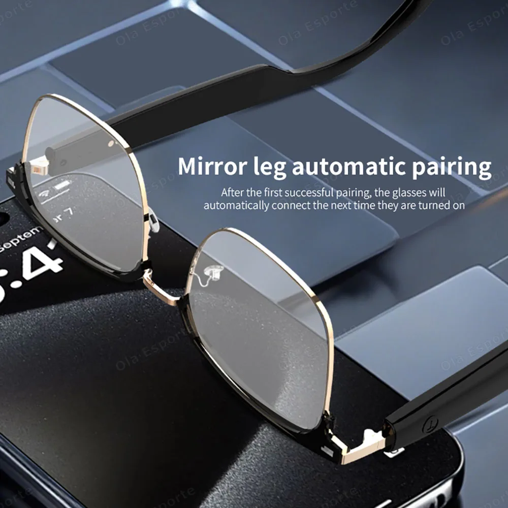 Ola Esporte Bluetooth Smart Glasses Automatic Adjustment AI Voice Music Eyewear Waterproof Call Eyeglass For Anti-blue Light New