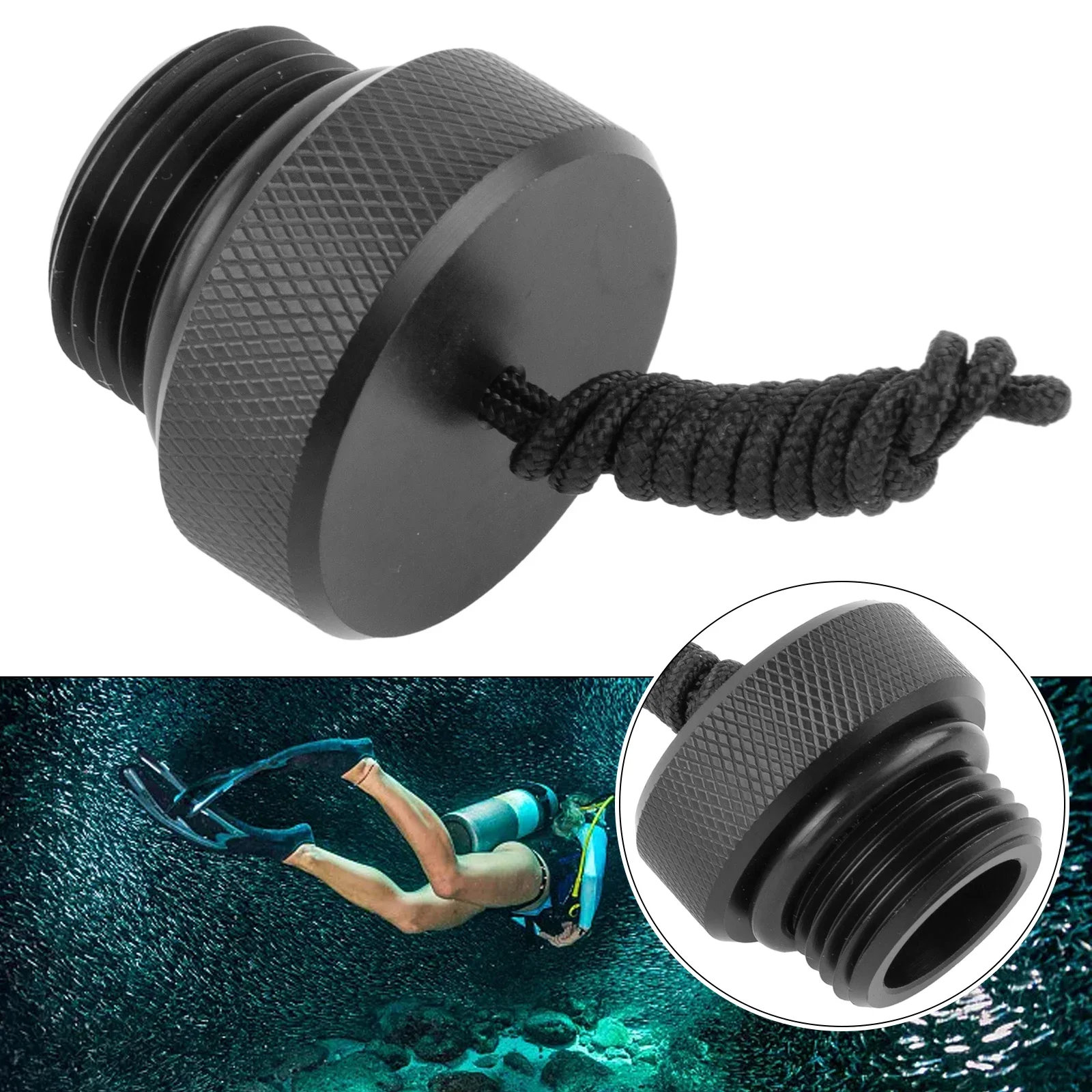 

Lightweight Scuba Tank Dust Cover Vented DIN Valve Protector For 200/300 Bar Fittings Black ABS Diving Accessory With Swivel