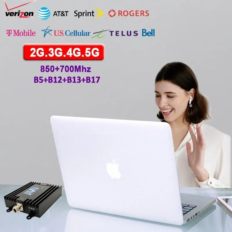 Cell Phone Signal Booster 5G 4G For All Carriers in the USA and Canada Band 5/12/13/17   App Remote Monitoring