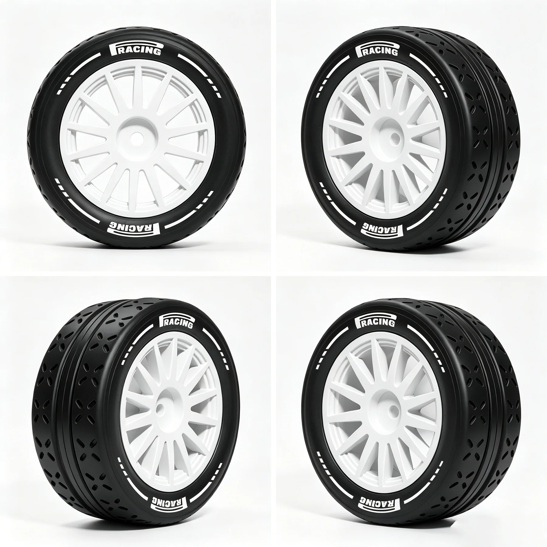 OD 70mm 1/10 RC Rallye-Rennreifen und Hartplastikräder 12mm Sechskant für MJXRC 10304 Tamiya TT01 HPI KYOSHO PTG2 4 Stück
