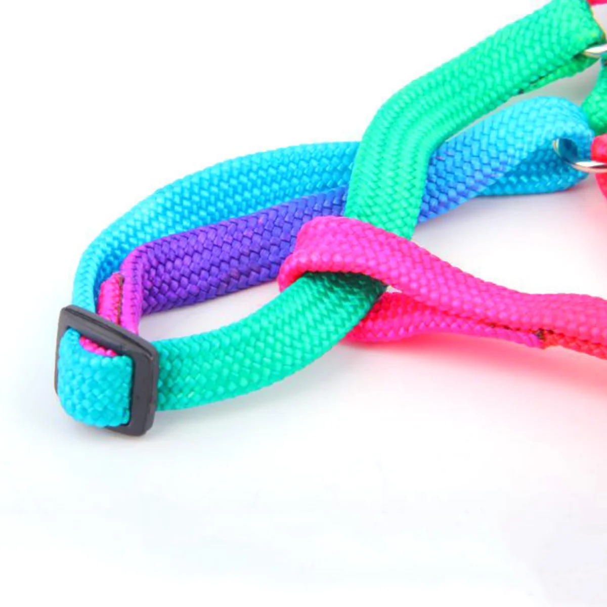 Pet Dog Harness Leash Set Dog Puppy Cat Walking Harness for Small Pets Colorful Rainbow Color Lead 1.0*110cm