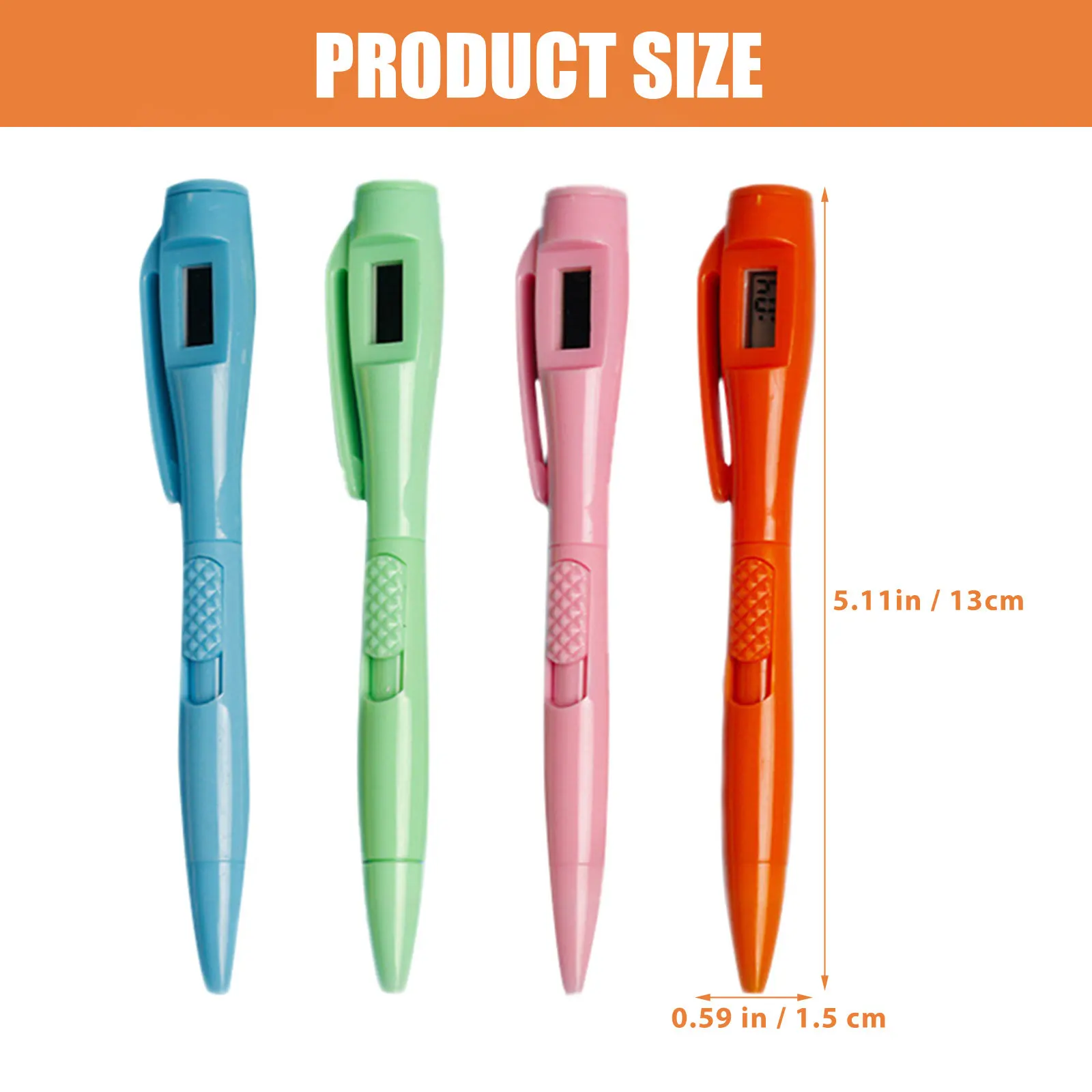 4Pcs Exam Pen Smooth Writing Gel Plastic Ballpoint Multi-Function Student Office School Test Pen Clock Design Students Accessory
