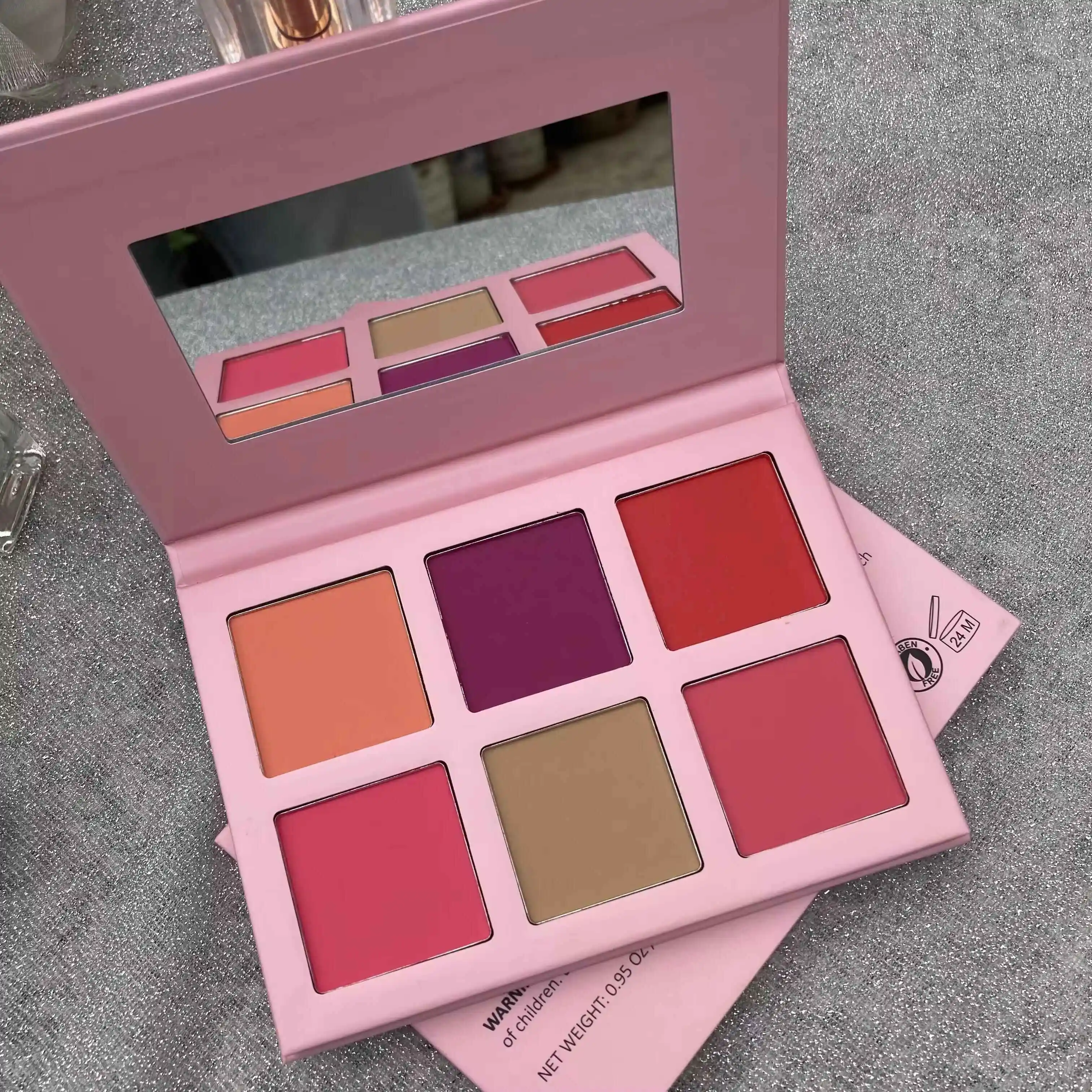 Highlighter Blusher Contour DIY Palette Custom Logo Matte Powder Highlight Palette High Pigmented Makeup Gift Set Pink 10pcs