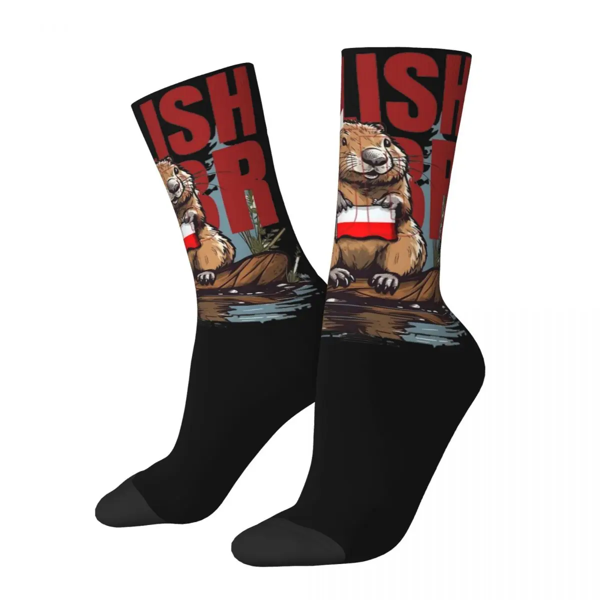 Crazy Design Unisex Polish Bobr Bober Design Socks Funny Beaver Boberek Stuff Soccer Socks Warm Best Gifts