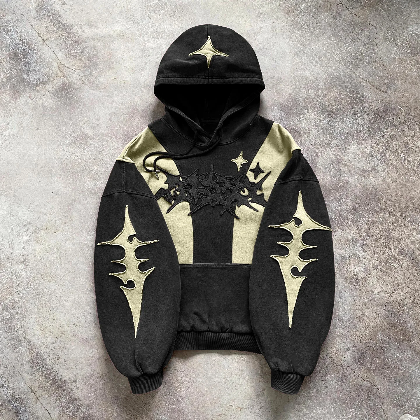 Y2K Embroidered Design Loose Zipper Men's Hoodie Geometric Pattern Women's Sportswear Gothic Street Wear Extra Large Casual Men