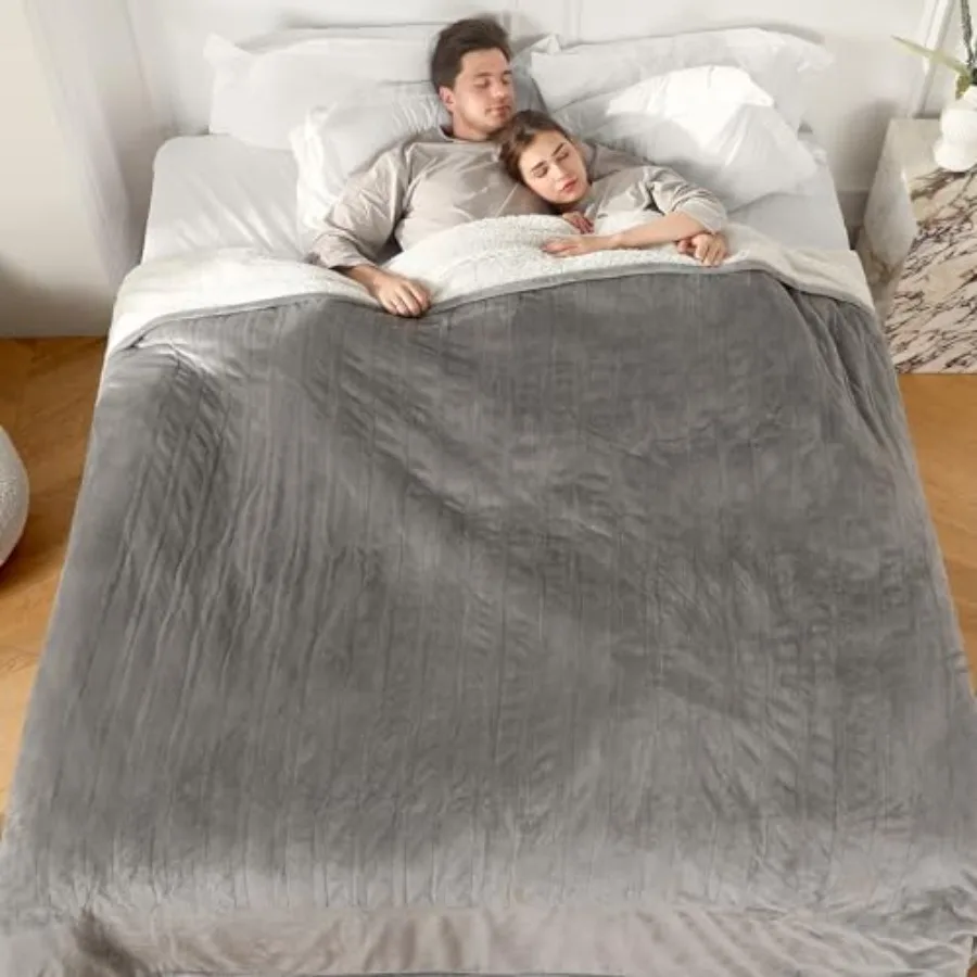 

Одеяло с подогревом Queen Size 84 x 90 дюймов Электрическое одеяло Queen с двойным управлением, 5 уровнями нагрева и 10 часами автоматического выключения, электрическое отопление