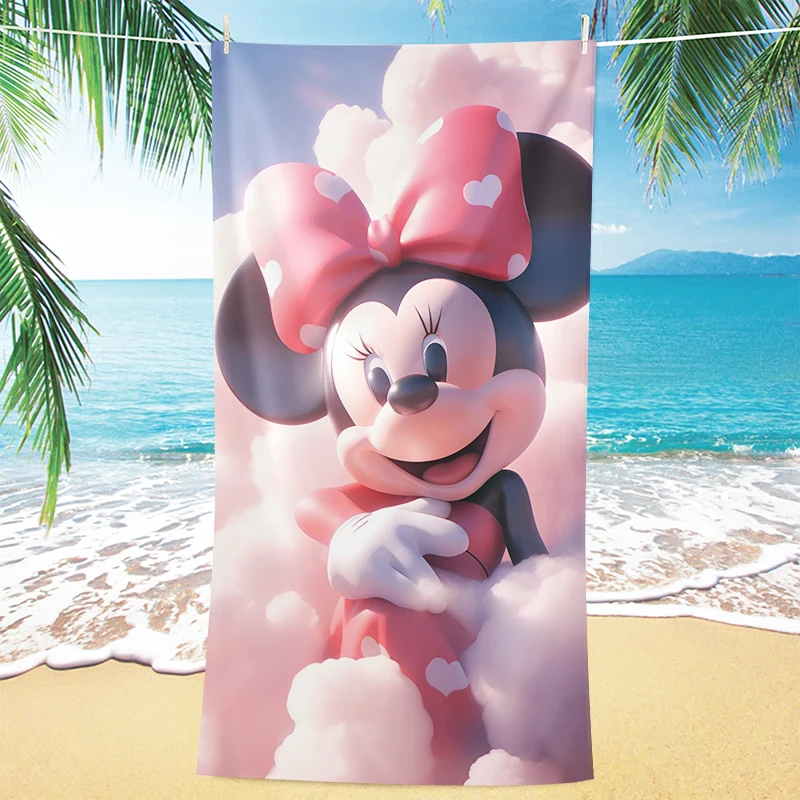 1pc Minnie's Cloud Dream Beach Towel Princess Style Boys Girls Fashion New Design Seaside Bathroom Bath Towel Multiple Sizes