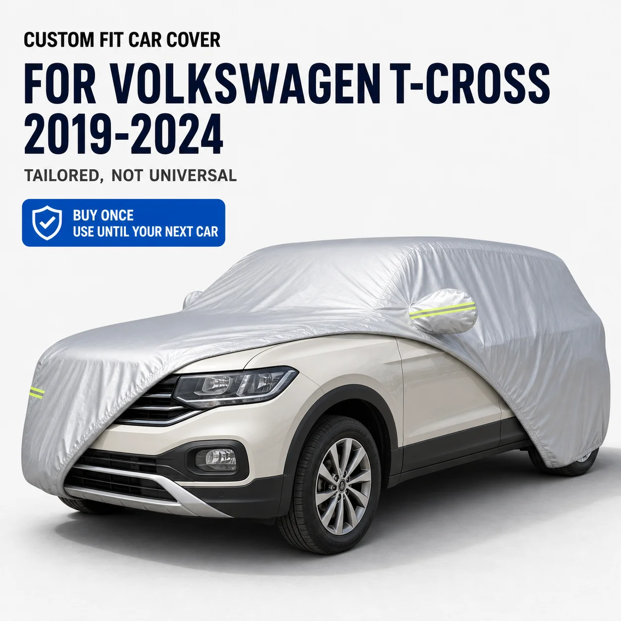 For Volkswagen T-Cross 2019-2024 Exterior Car Cover Custom Fit Car Sun Protector Waterproof Dustproof Car Outdoor Protection