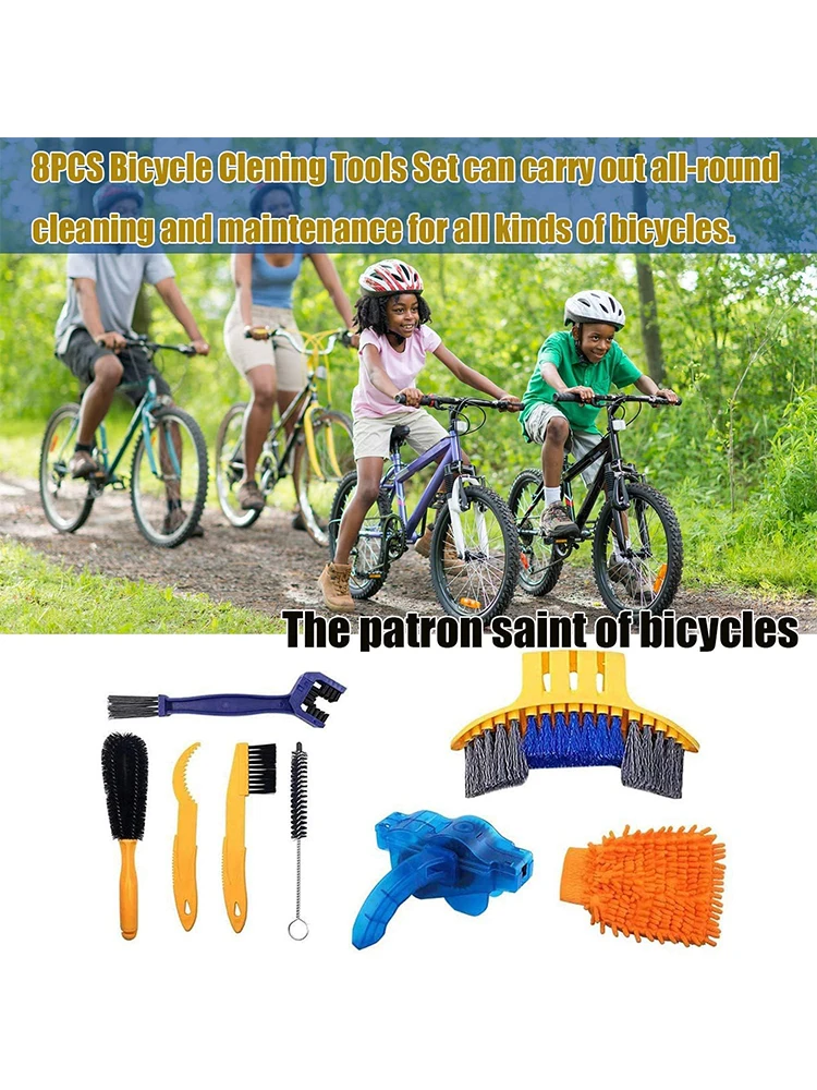 AliExpress 8PCS Bike Cleaning Tool Set Bicycle Clean Brush Kit for Bike Chain/Tire/Sprocket Cycling Corner Stain Dirt Clean Fit