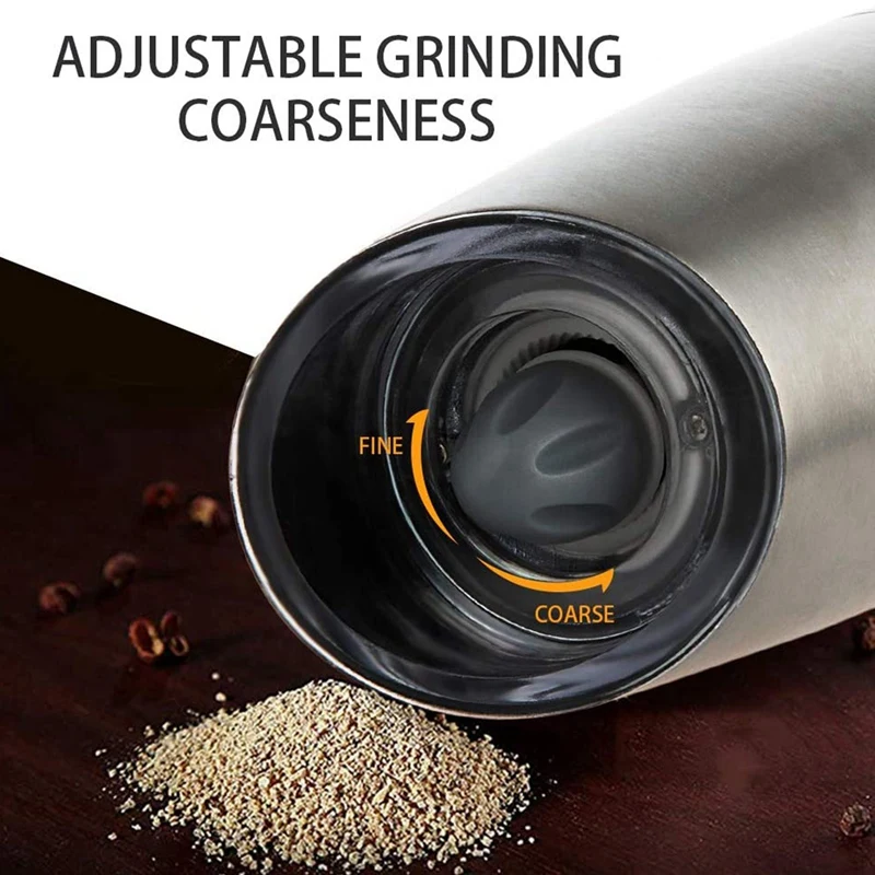 Electric Salt And Pepper Grinder Stainless Steel Automatic Herb Spice Grinder With Adjustable Thickness Kitchen Gadgets