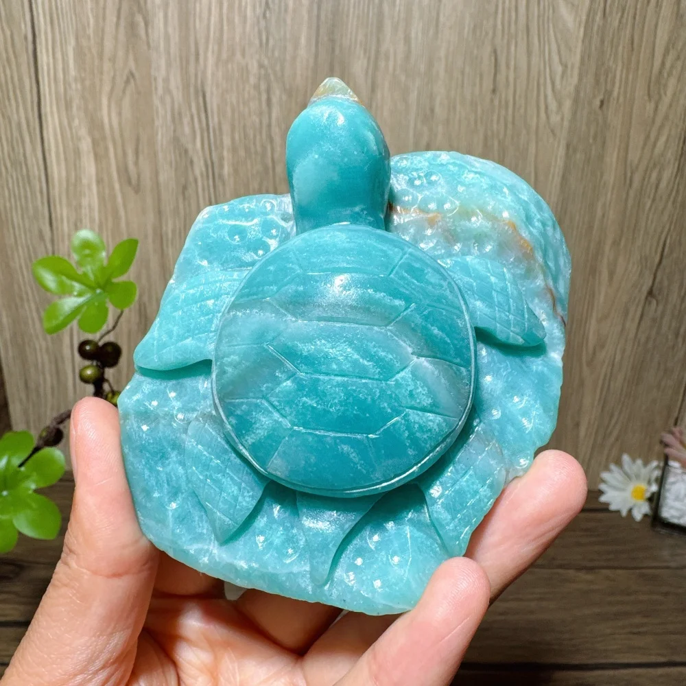 

Natural Hand Carved Blue Carribean Calcite Turtle Animals Carving Stone Healing Crystal Reiki Energy Home Decor Ornaments Gifts
