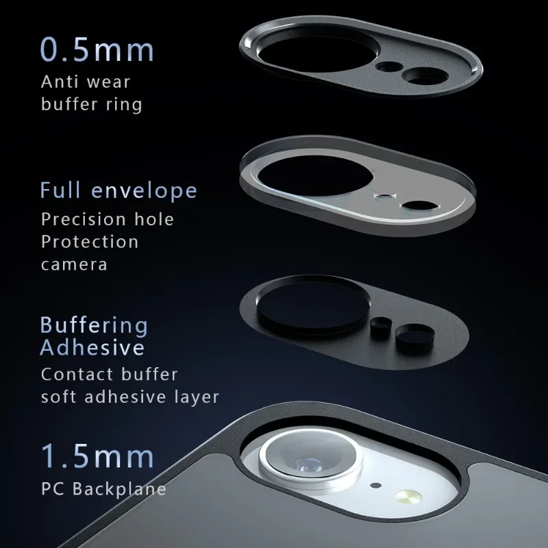 16E Case for iPhone 16E Matte Clear Phone Cover for iPhone 16 E SE 4 16e Acrylic PC + TPU Thin Shockproof Bumper Shell