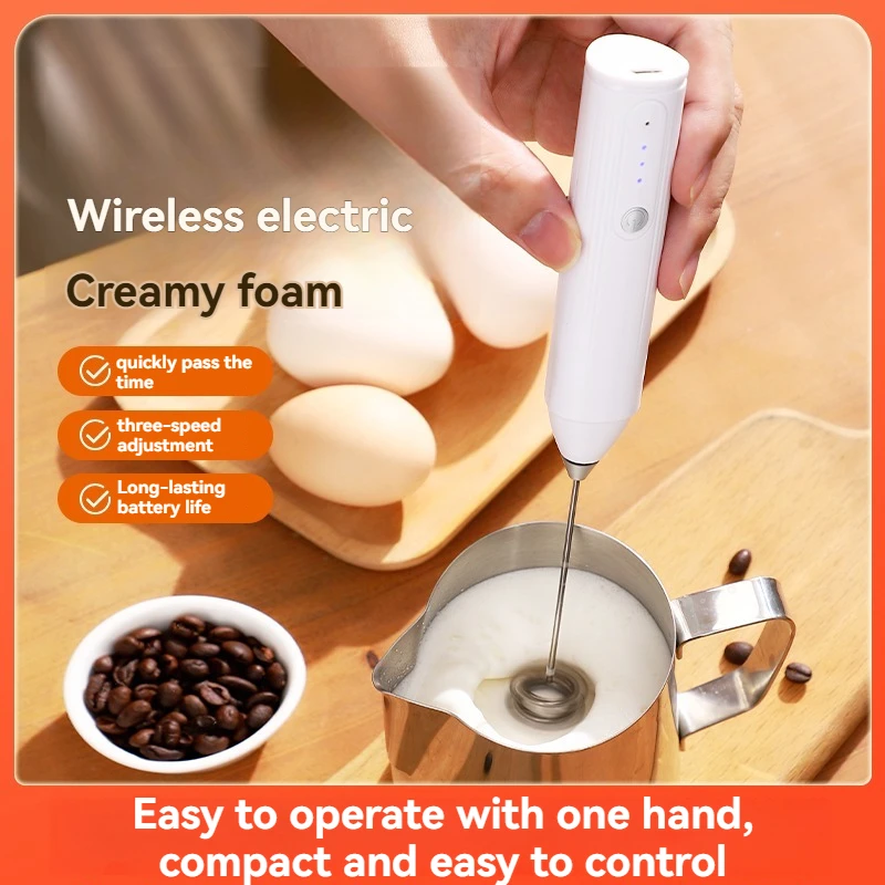 

2pcs Handheld Electric Egg Beater Mini Battery Powered Milk Frother Coffee Drink Mixer Milk Foamer Kitchen Tools