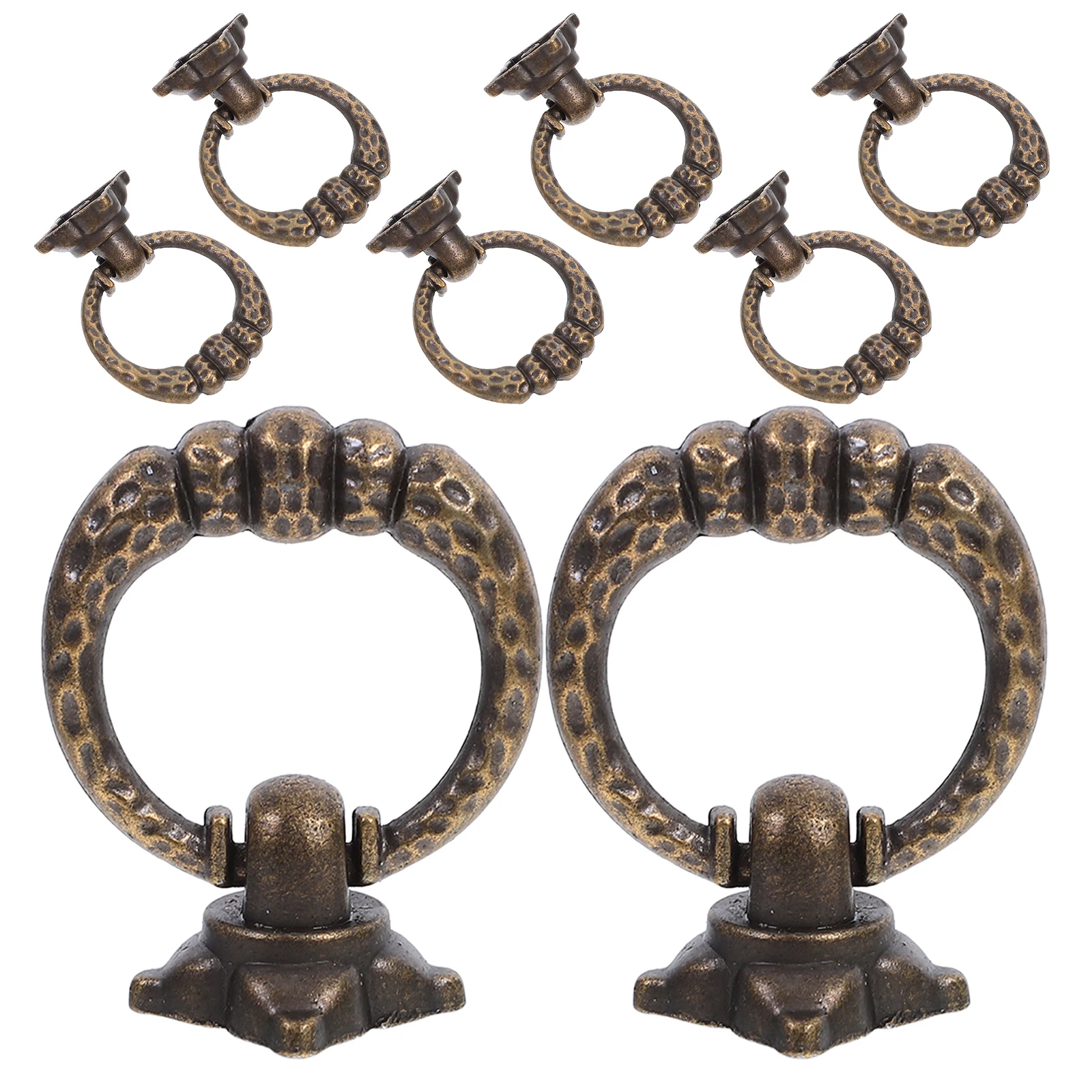 

8 Pcs Round Handle Cabinet Handles Dresser Knob Single Hole Furniture Drawer Pulls Zinc Alloy