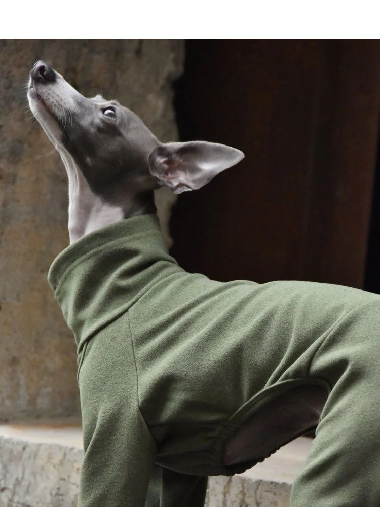 Fahson Whippet-ropa de Galgo Italiano para mascotas, ropa de lujo de algodón para perros, cuello alto, cálido, elástico, Invierno