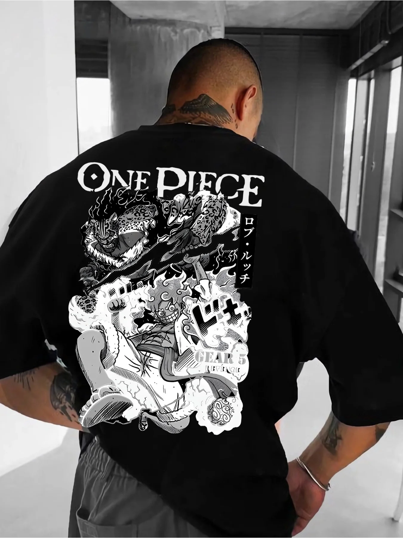 2026 New Hot Summer One Piece Other Anime T-Shirt Black Demon Slayer Graphic Flames Never Print Streetwear Oversized Fit Arm
