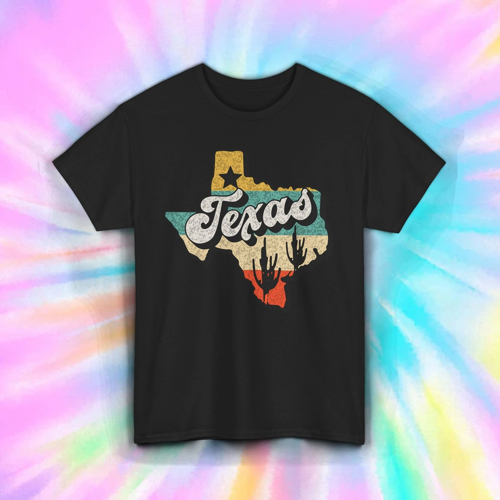 Camiseta de regalo de recuerdo del desierto occidental Retro del orgullo del estado gráfico del Cactus de Texas S-5XL