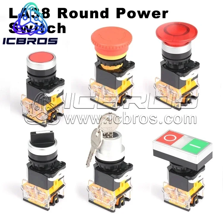 LA38 Switch Control Emergency Stop Waterproof Button IndIcator Light Plastic Start Electrical Box LA38-11BN LA38-11ZS LA38-11X