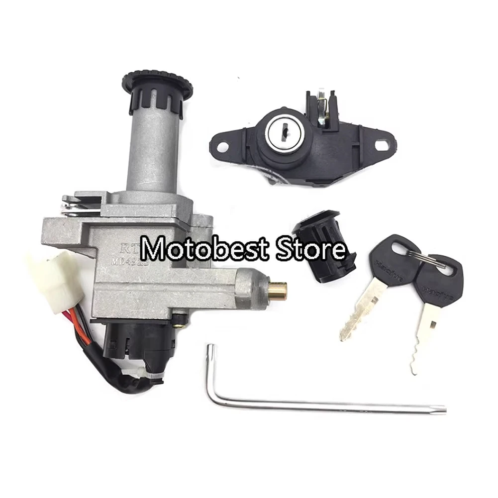 Motorcycle For Suzuki AN125 AN 125 125CC HJ125T-7 8 Fuel Tank Cap Lock Ignition Switch Lock Set Seat Lock Set With Keys