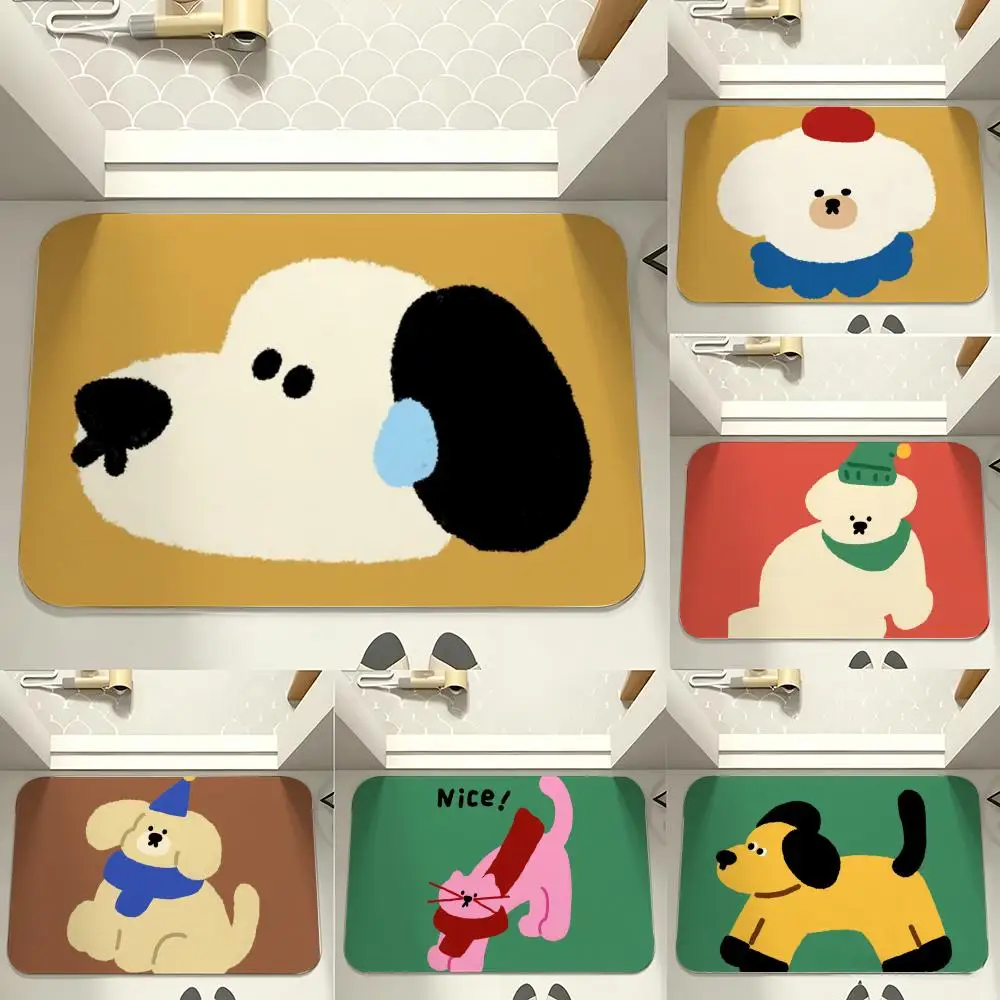 Cartoon character M-Mi nimal Cute Floor Mat carpet diatom mud bathroom quick-drying absorbent floor mat household bathroom