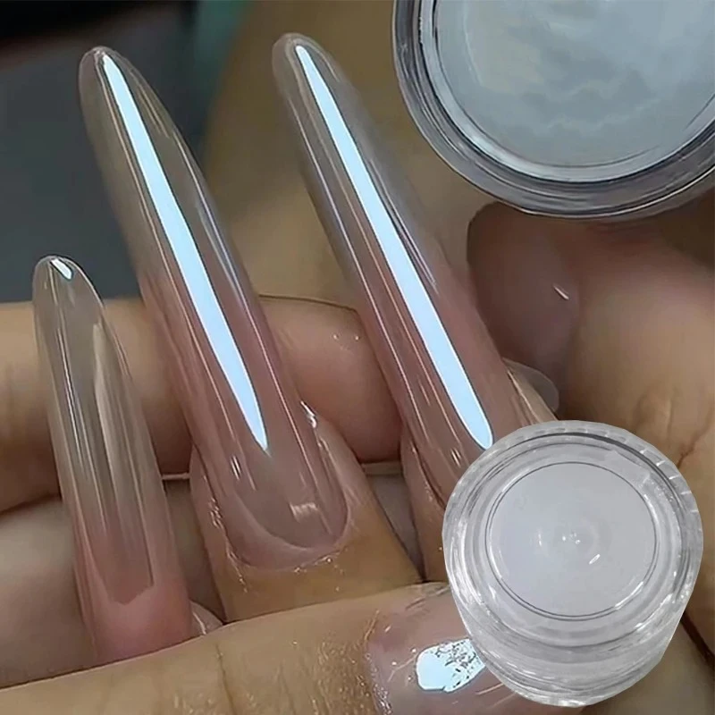 

Nail Mirror Aurora Glitter Crystal Powder Bright Moonlight Pearl White Buffing Powder DIY Manicure Highlight Shimmer Dust