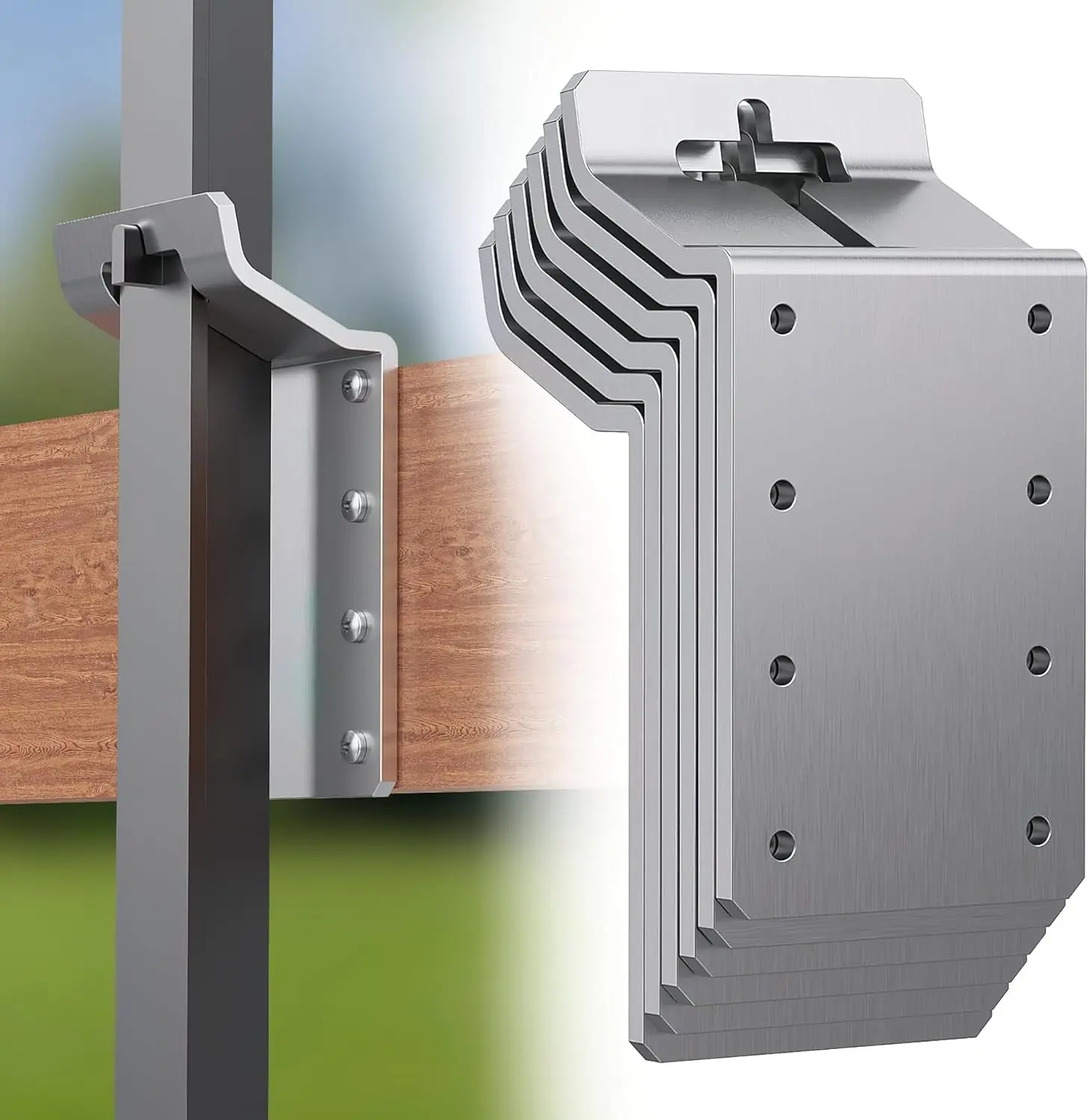 6PCS T Post Bracket Heavy Duty Metal Mounting Brackets for Mounting Signs Fence Plywood Mailbox Birdhouse Mounting Gardening
