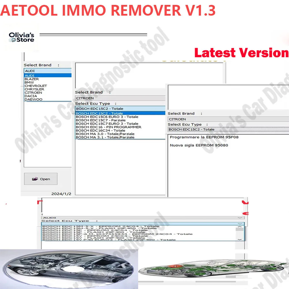 

Immo Eeprom Off Software AETOOL IMMO REMOVER V1.3 obd2 scanner Virginize ECU Dump Decode ECU Calculate PIN Virgin/IMMO Remover
