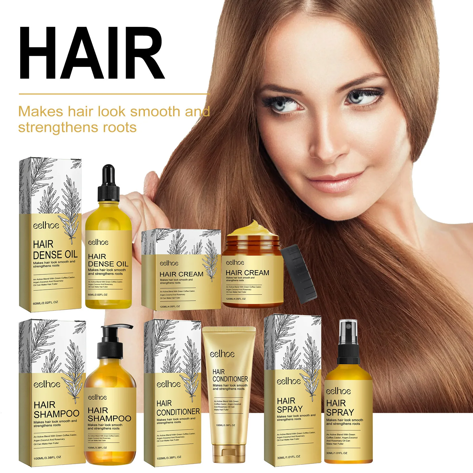 Serie Rosemary Hair Care: limpieza, voluminizadora y suavizante del cuero cabelludo, repara el cabello seco y rizado, fortalece y espesa el cabello