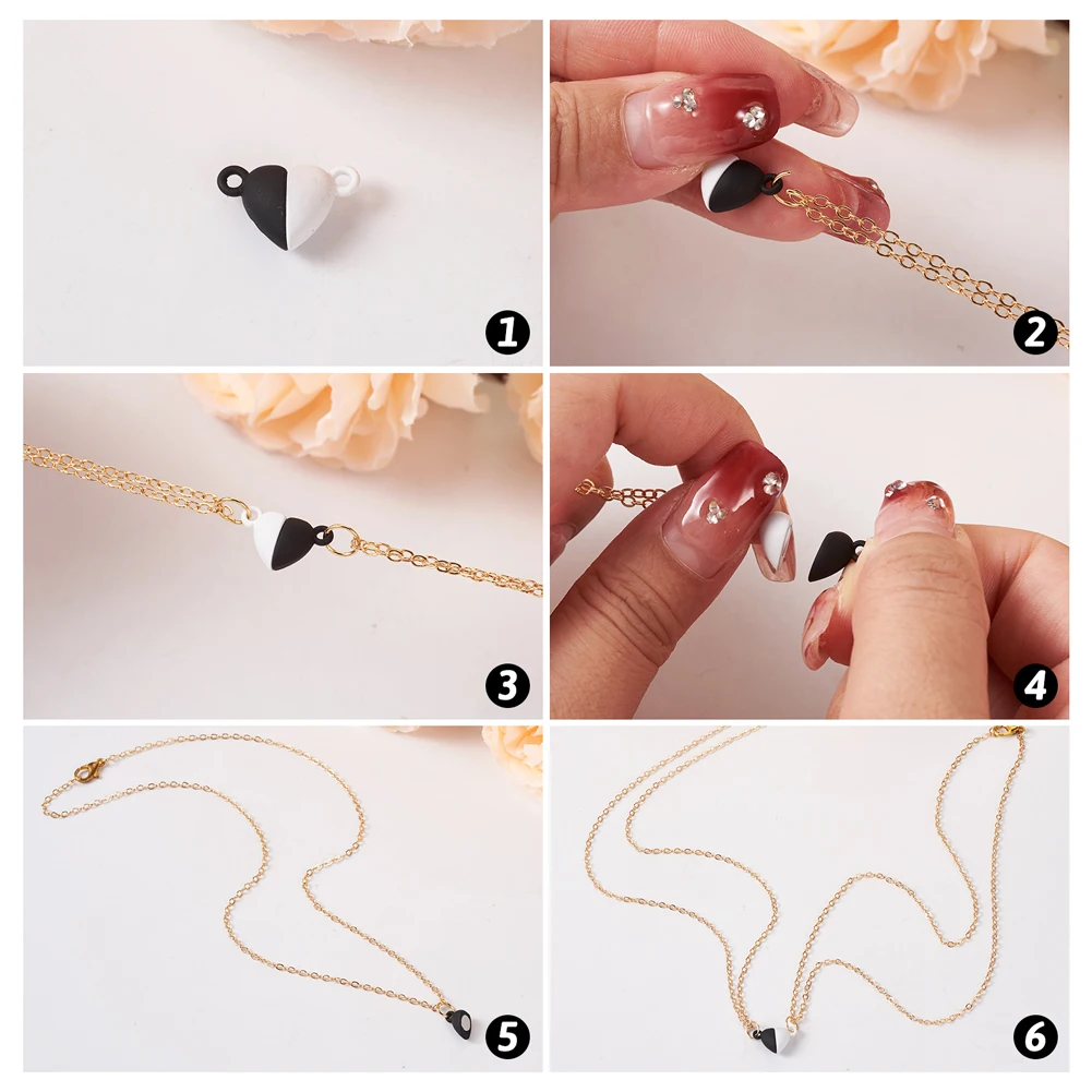 42pcs Star Heart Round Alloy Magnetic Clasps 21 Styles Connector End Clasp Findings for Bracelet Necklace Choker Jewelry Making