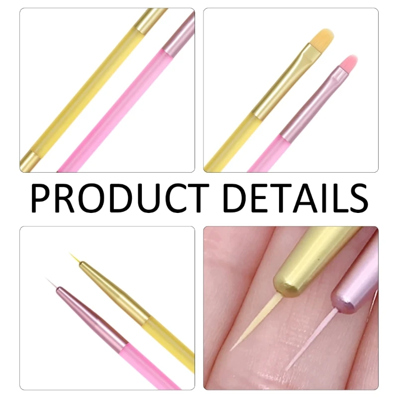 E1YE Professional Nails Art Brushes Striping Brush Thin Brushes for Women Girl