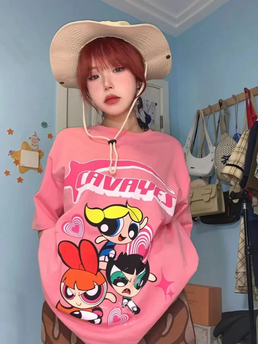 

plus Size Women's T-irt ort Sve Loose Fit Cartoon Print Casual Top for Summer Comfortable Versatile plus Size Tee