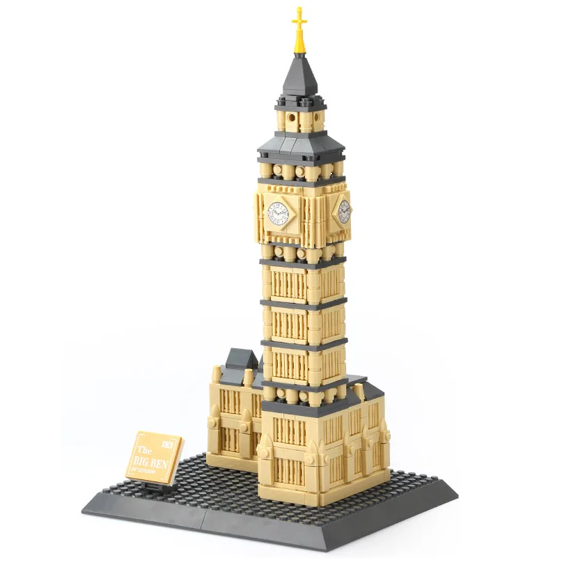 Criativo grã-bretanha grande ben bloco de construção inglaterra londres elizabeth torre modelo de construção tijolo arquitetura histórica brinquedos