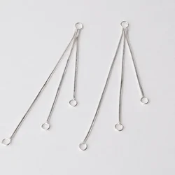 solid 925 Sterling Silver Chain 3-Strand Tassel Dangle Link Earring Connector, sterling silver earring findings components
