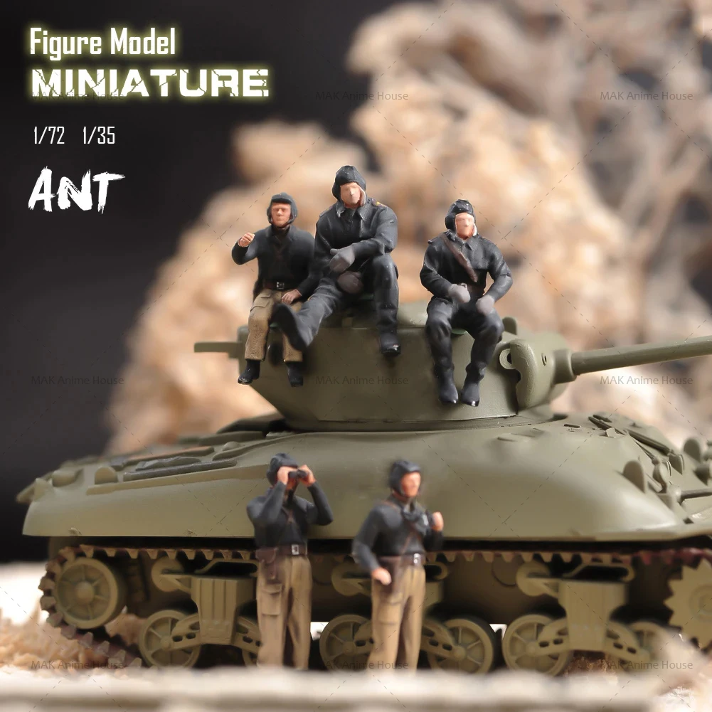 

Miniatures 1/35 1/72 Figure Russian Soldiers Reconnaissance Soldiers Tanks Rest Doll Unpainted Model Home Scene Car Toys