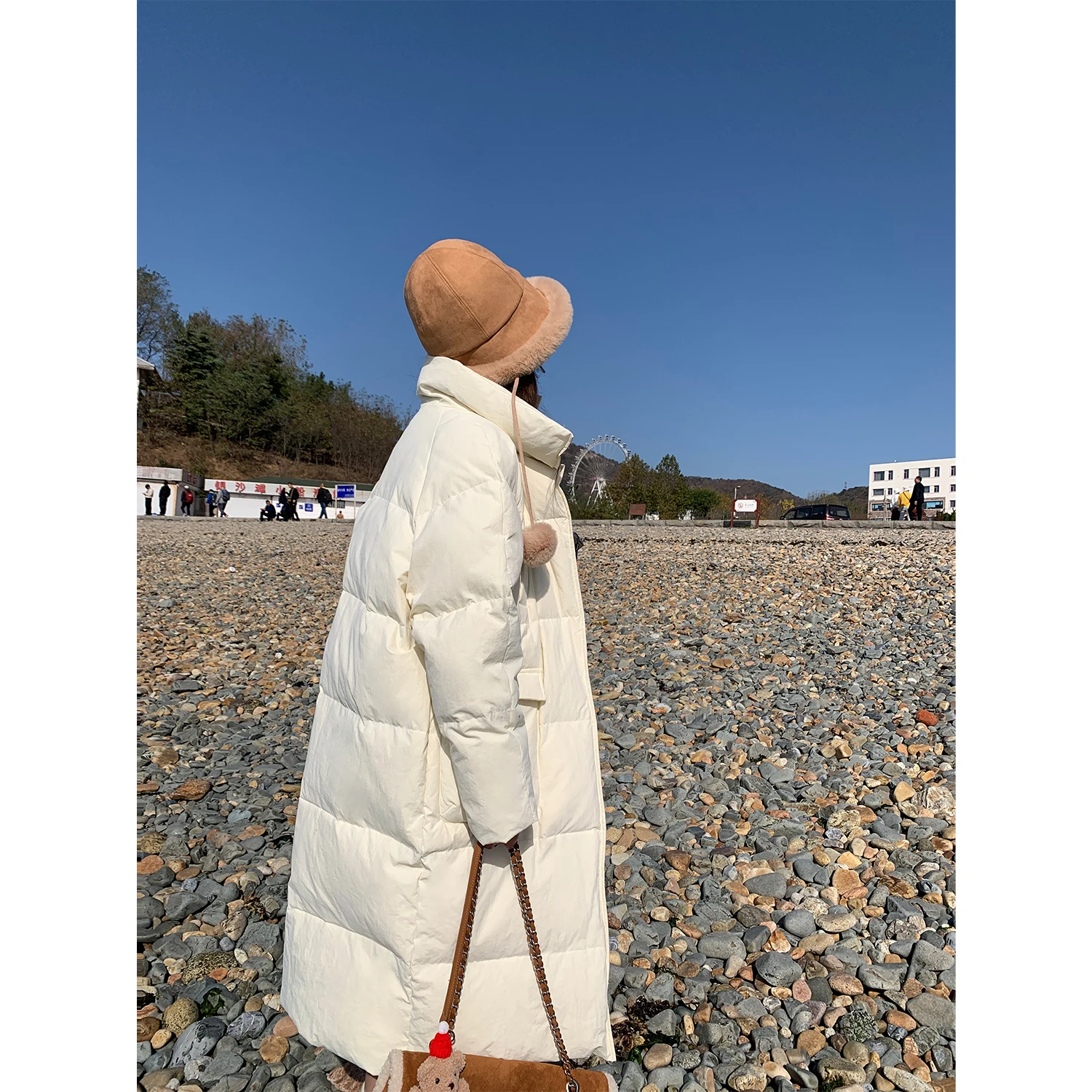 

Miaojia Songdong Puffer Jaet Women's Loose Fit oulder Insert Design Stand Collar Du down Coat Thiened Long Sve