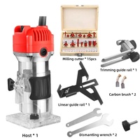 800W Woodworking Electric Trimmer 30000 RPM Wood Engraving Slotting Trimming Machine Carving Router Slotting With Milling cutter