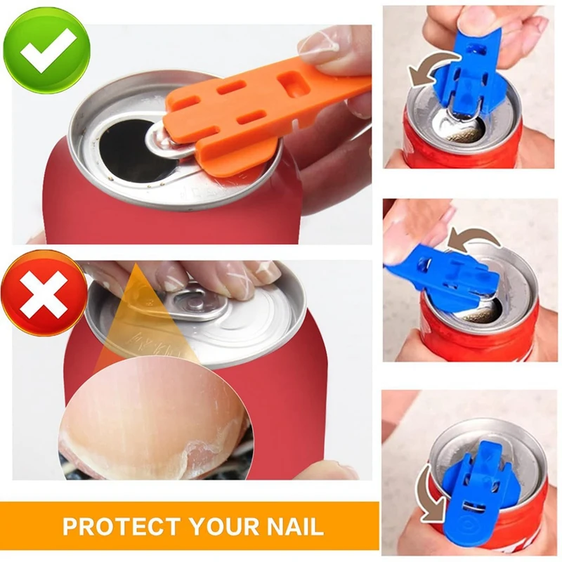 24 PCS Manual Easy Can Opener Colorful Drink Can Protector Cap Leakproof Soda Top Ring Opener Tool For Cokes Beer Tab