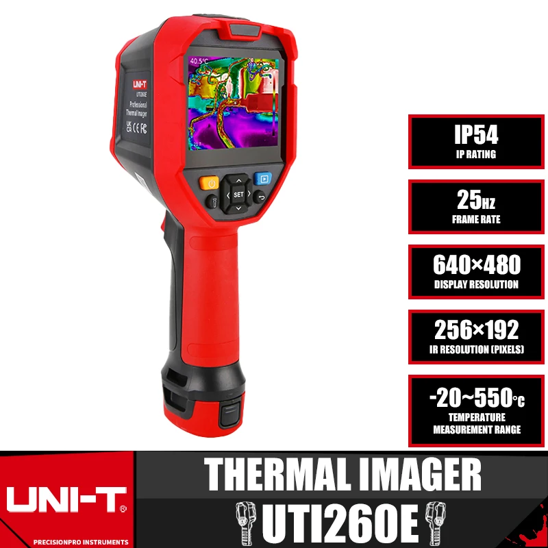 UNI-T UTI260E Construction Thermal Imager 256x192Pixel Industrial Thermal Imager Thermographic Camera Floor Heating Tube Testing