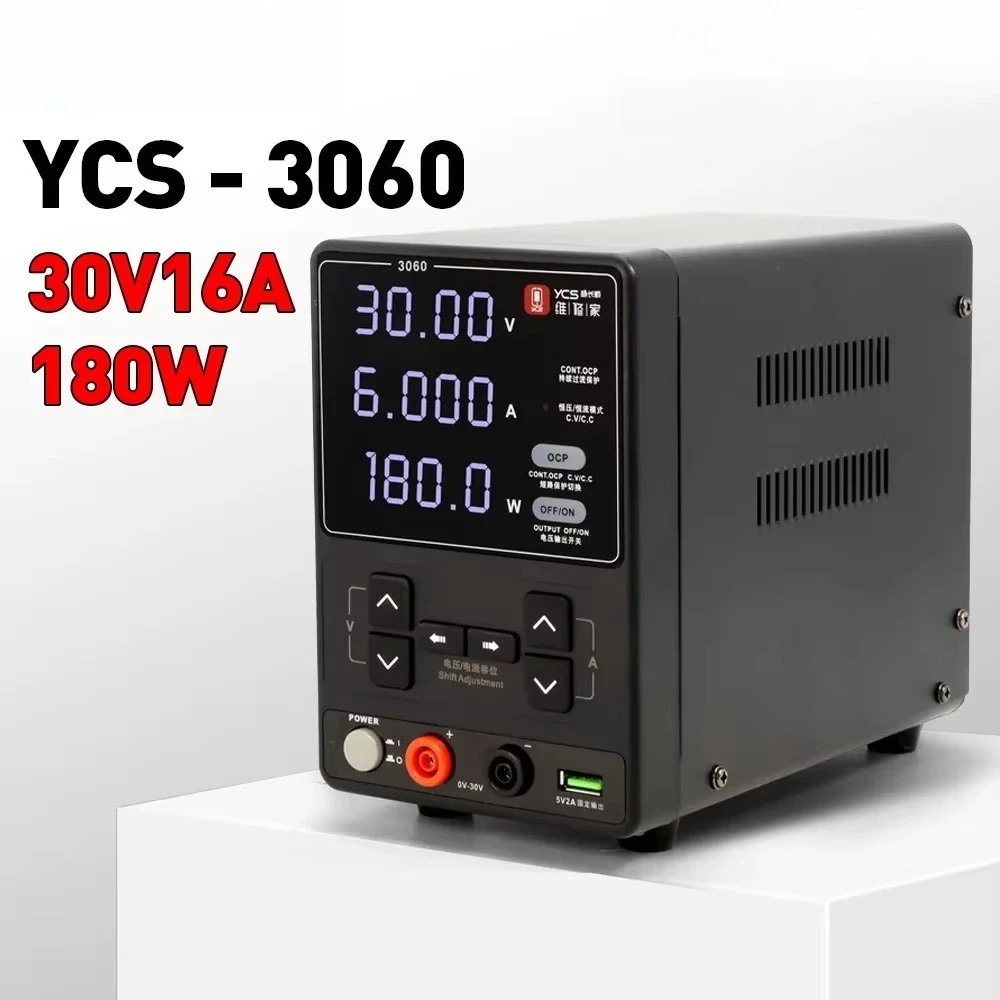 YCS 3060 High-Power 30V 6A 180W Power Supply for Mobile Phone Repair DC Ammeter Burning Machine with Short Circuit Repair Tools