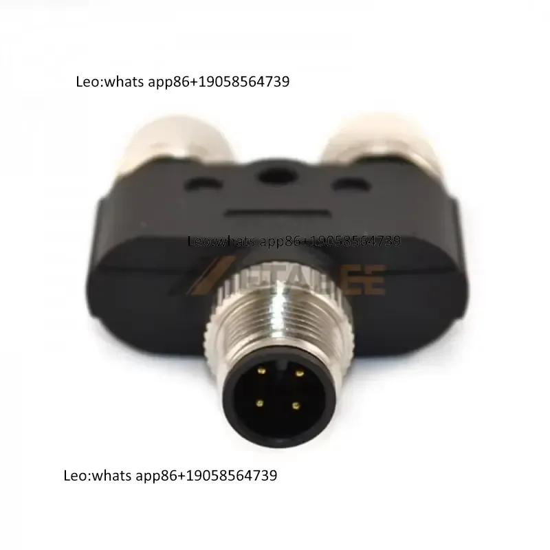 4 Pin A-Coded M12 Y Splitter Adapter 1 Male to 2 Female Parallel Connector for Industrial Sensor Distribution Box