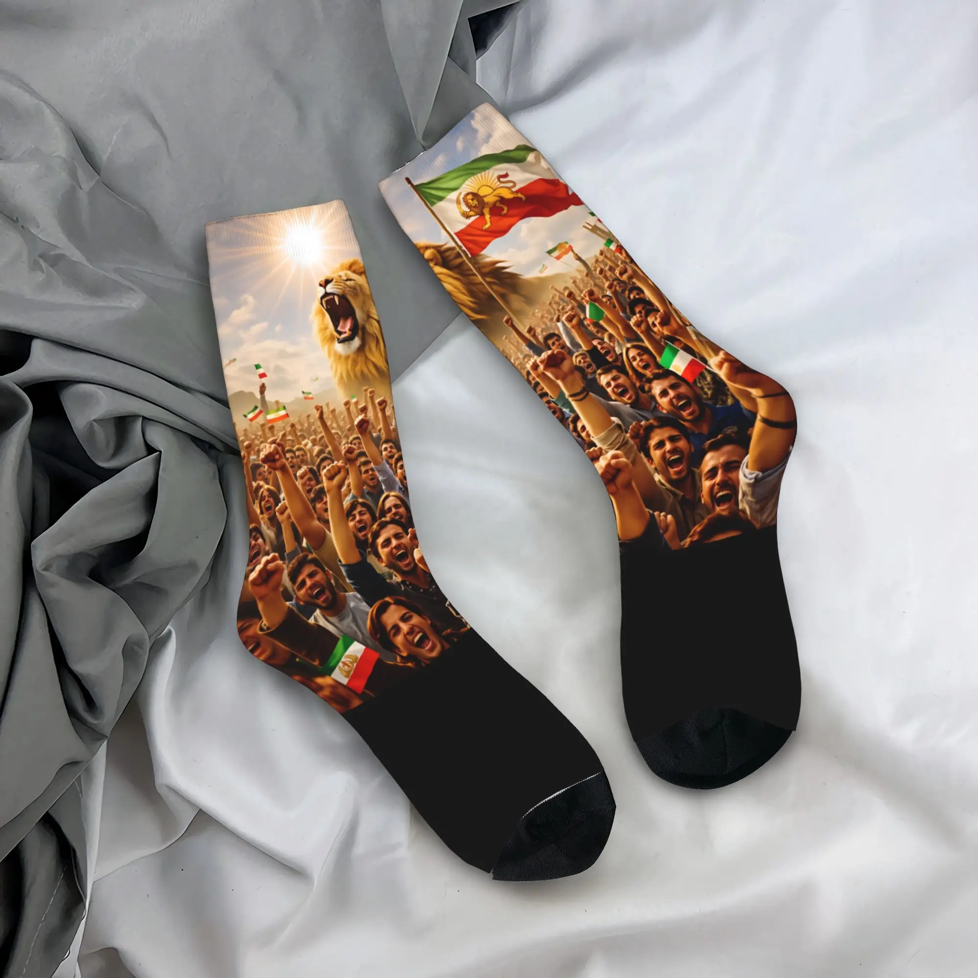 

Flag Of Iran Iranian Socks Non Skid Stockings Adults Men Soft Outdoor Socks Winter Elegant Design Socks