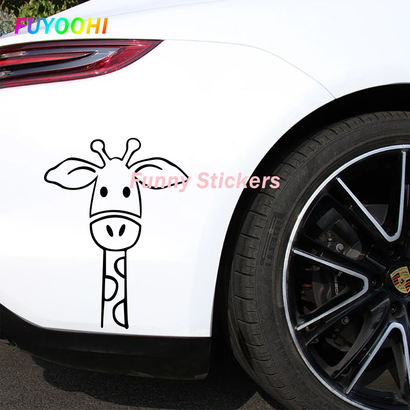 FUYOOHI Play Stickers Lovely Giraffe Animal Reflective Body Window Bumper PVC Sticker Waterproof Vinyl Decal Auto Accessories