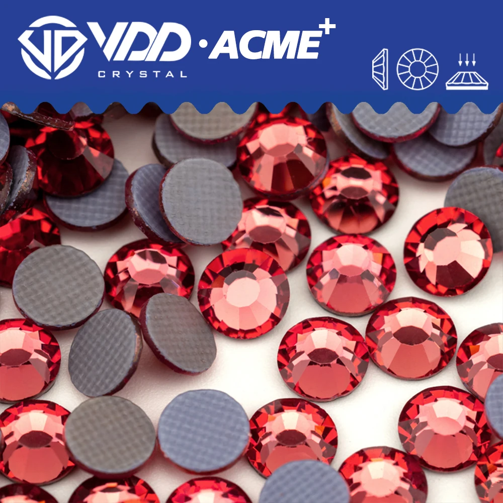 VDD 016 Padparadscha SS4-SS20 ACME+ Hot-Fix Strasssteine Hochwertige AAAAA Glas-Kristall-Flachboden-Strasssteine – Detail 1