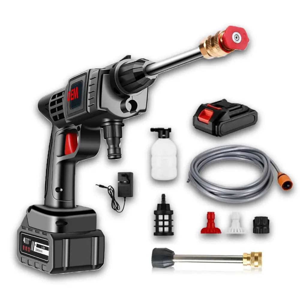 

Перезаряжаемая автомойка, водяной пистолет высокого давления, очистка полива, аккумуляторная автомойка 300 Вт