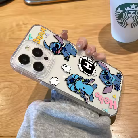 Disney Baby Lilo Stitch Angel Clear Case For Infinix TECNO POVA 2 3 5 SMART 6 7 8 NOTE 10 11 12 G96 30 30I 40 CAMON 19 20 Case