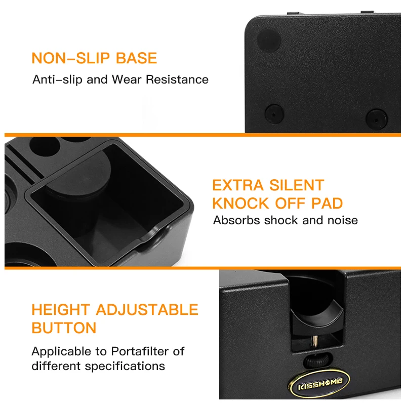 KISSHOME Coffee Tamping Station Espresso Knock Box Barista Portafilter Holder Stand For Delonghi Breville Maker Accessories Tool