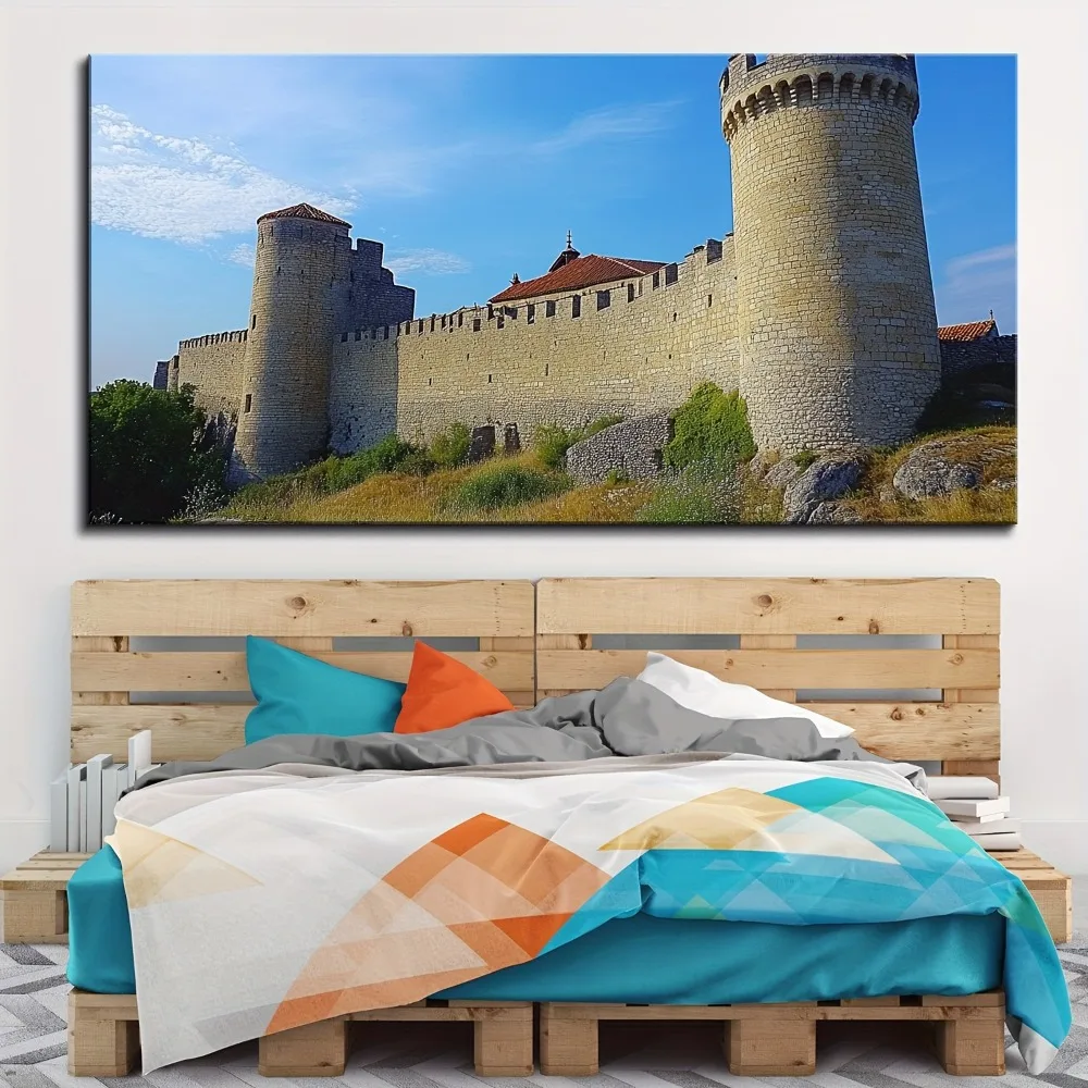 

Каркас из сосны толщиной 1,5 дюйма, изображение замка Neuschwanstein, настенное украшение, холст, газетная печать, гостиная, спальня